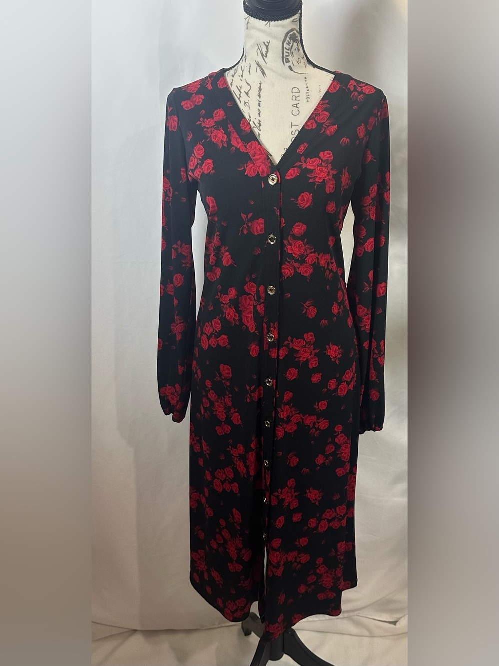 Michael Kors Women’s Button-Down Rose Floral Midi Dress – Size XS - Picture 2 of 11